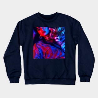 New Wave Lady with Tiger Crewneck Sweatshirt